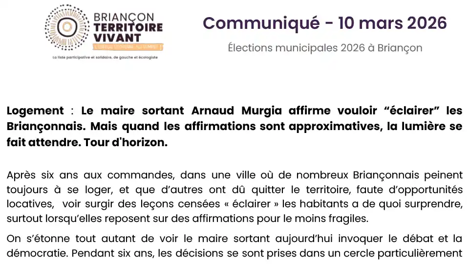 Réponse à Arnaud Murgia concernant le logement