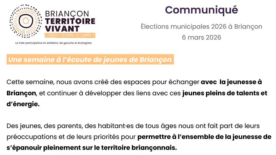 Une semaine à l’écoute de jeunes de Briançon