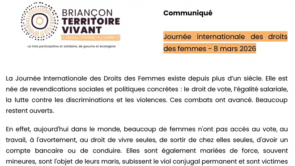 Journée internationale des droits des femmes